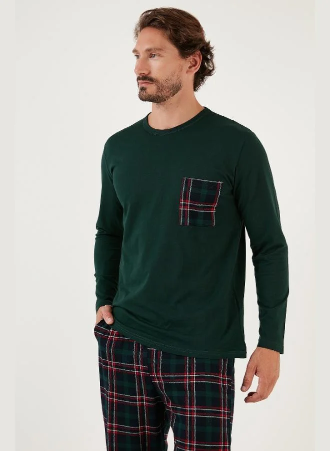 Buratti  Buratti Plaid Pocket Elastic Waist 100% Cotton Regular Fit Pajama Set Men's PAJAMAS SET 6572001 for Men | Best Price UAE