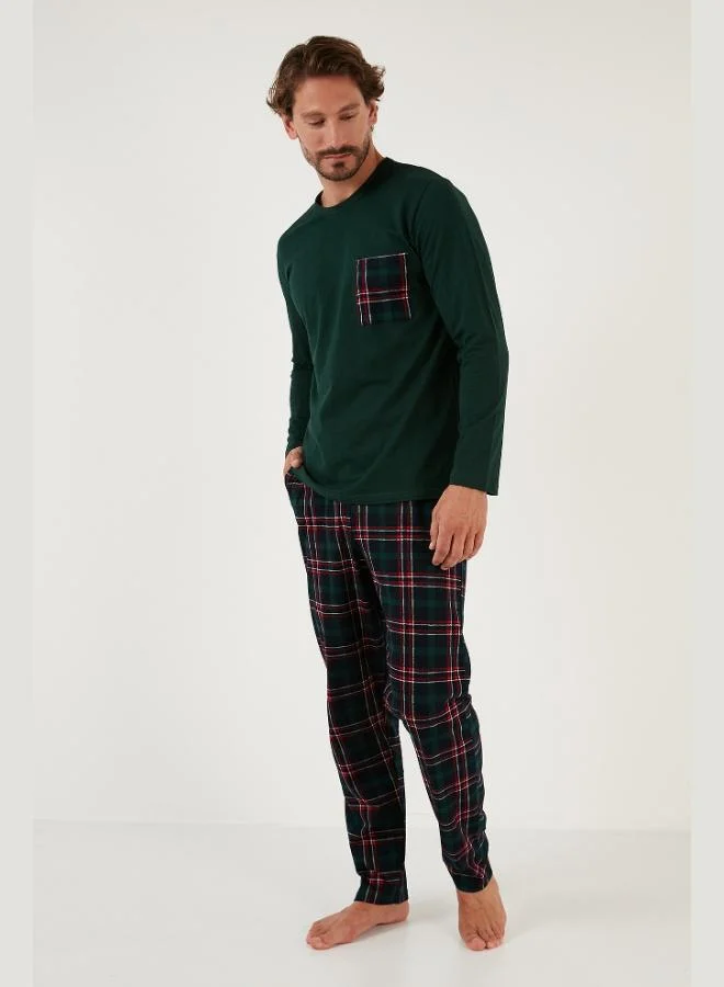 Buratti  Buratti Plaid Pocket Elastic Waist 100% Cotton Regular Fit Pajama Set Men's PAJAMAS SET 6572001 for Men | Best Price UAE