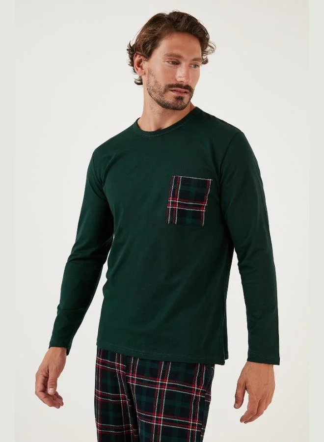 Buratti  Buratti Plaid Pocket Elastic Waist 100% Cotton Regular Fit Pajama Set Men's PAJAMAS SET 6572001 for Men | Best Price UAE