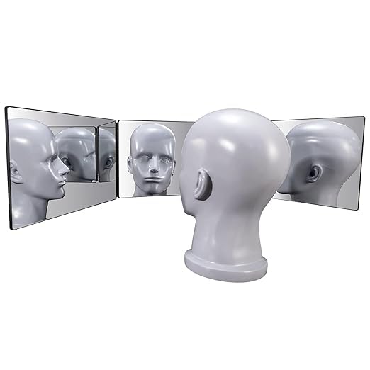 GABANIZ GABANIZ 3 Way Mirror for Hair Cutting 360 Mirror for Self Hair CuttingBarber Mirrors for Men WomenTrifold Mirror to See Back of HeadHeight Adjustable Telescoping Hook  - Image 3