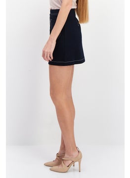 VERO MODA Women Solid Denim Mini Skirt, Navy  - Image 2