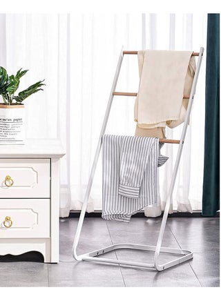 حامل مناشف معدني قائم بذاته بسعة كبيرة بثلاث طبقات، حامل مناشف معدني مطلي بطبقة مقاومة للصدأ، حامل تجفيف خشبي، رف منظم للحمام لتوفير المساحة - pzsku/ZB68C4991E0FA1080A293Z/45/1747363395/ae5c7148-8c1e-4593-b731-3aa23f875442