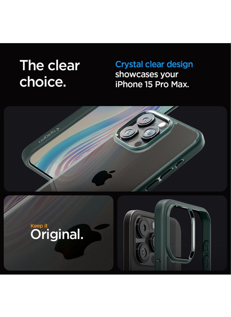 Spigen - Ultra Hybrid for iPhone 15 Pro MAX Case Cover - Abyss Green - Image 1