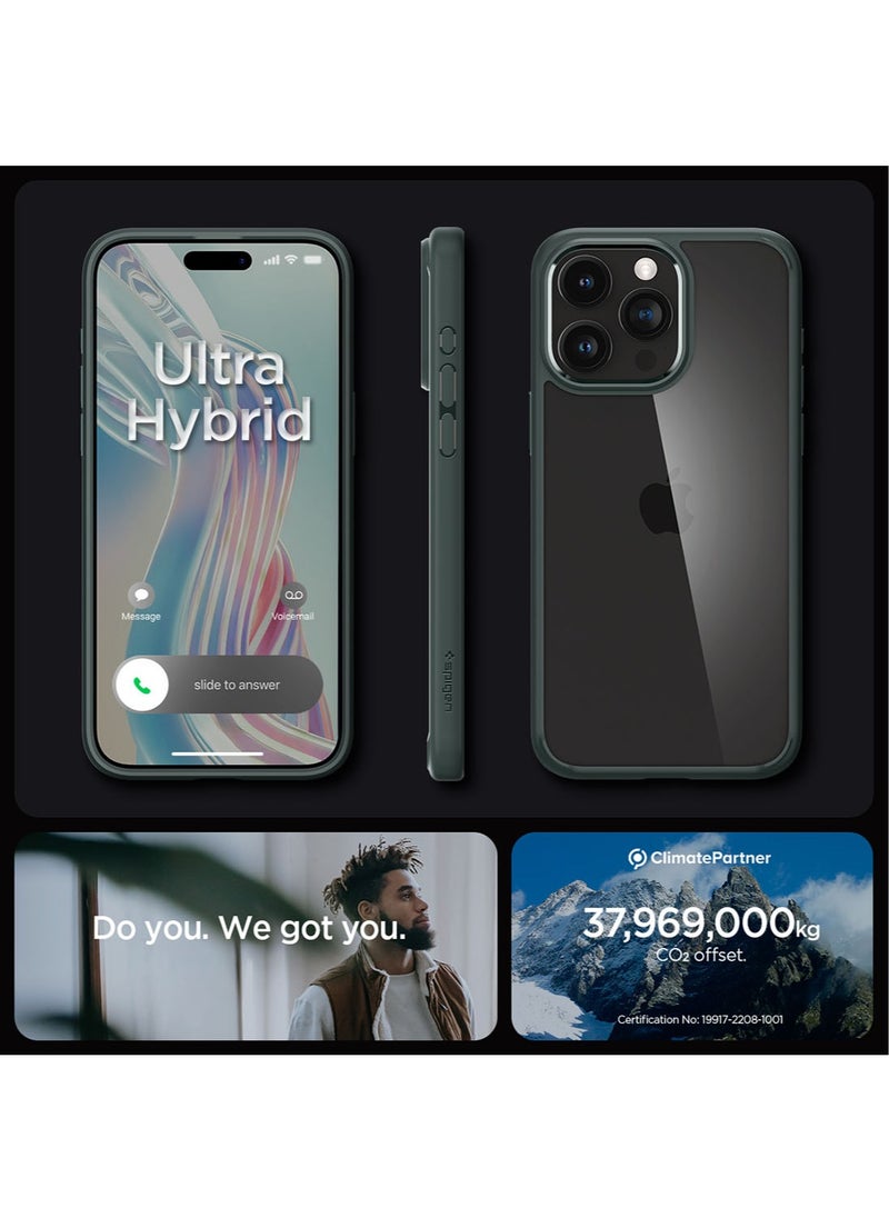 Spigen - Ultra Hybrid for iPhone 15 Pro MAX Case Cover - Abyss Green - Image 1