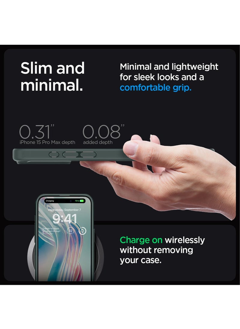 Spigen - Ultra Hybrid for iPhone 15 Pro MAX Case Cover - Abyss Green - Image 1