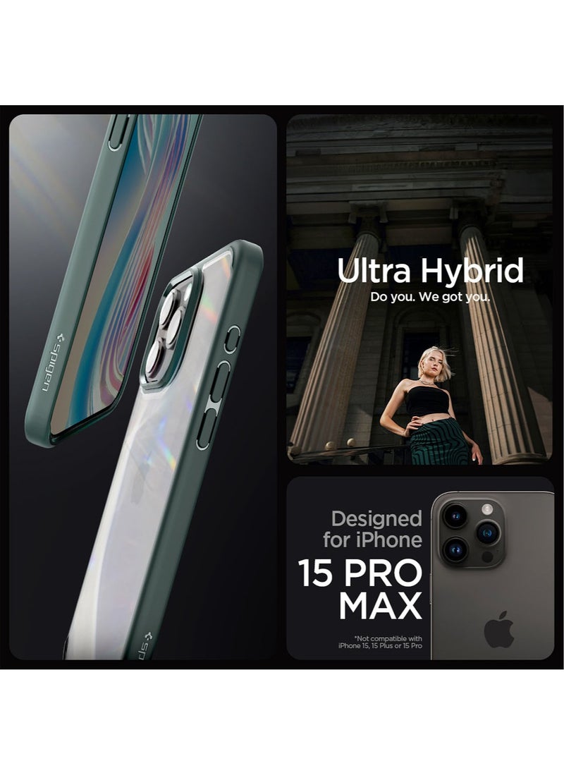 Spigen - Ultra Hybrid for iPhone 15 Pro MAX Case Cover - Abyss Green - Image 1