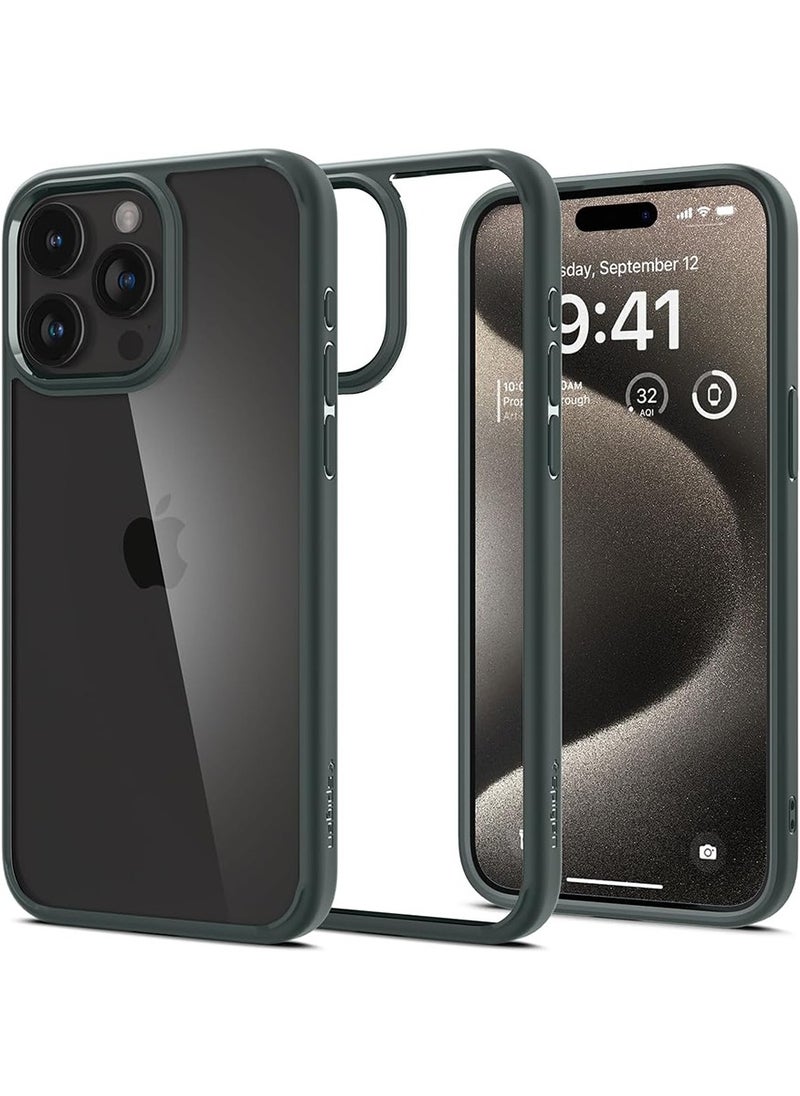 Spigen - Ultra Hybrid for iPhone 15 Pro MAX Case Cover - Abyss Green - Image 1