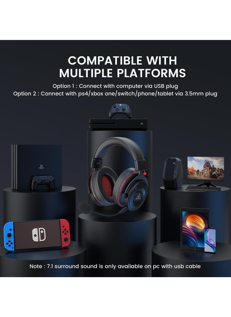 EKSA - EKSA E900 Pro USB Gaming Headset  7.1 Surround Sound With Microphone for PC PS4/PS5, Xbox One, Laptop - Image 1