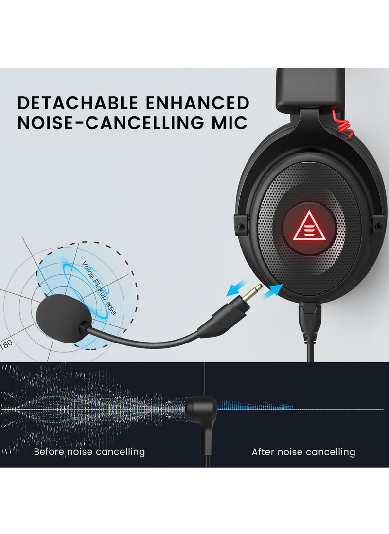 EKSA - EKSA E900 Pro USB Gaming Headset  7.1 Surround Sound With Microphone for PC PS4/PS5, Xbox One, Laptop - Image 1