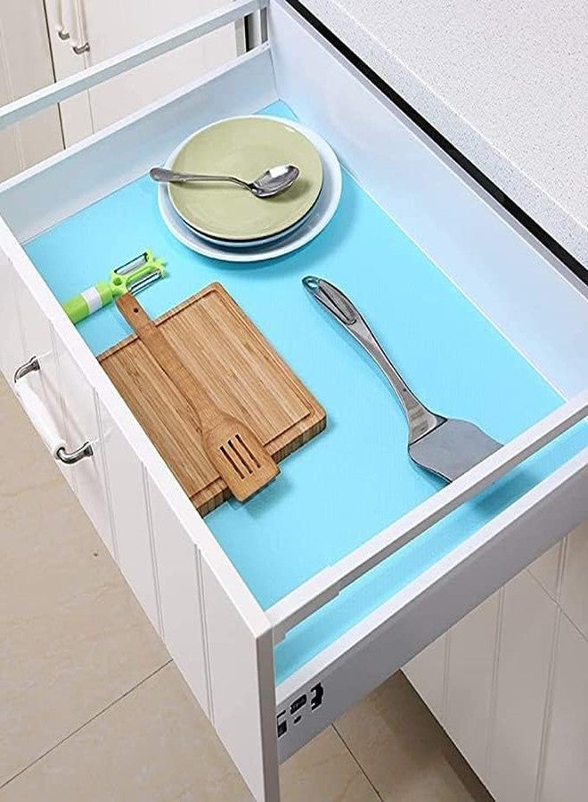 Mopak Decor موباك ديكور متعدد الأغراض، مصنوع من مادة إيفا فائقة القوة، كلاسيكي مانع للانزلاق، مناسب للحمامات والمطابخ وأدراج الخزائن والأرفف، لفة أليرا، لفائف ورقية للمطبخ، مقاس سجادة الطاولة - 45 سم × 150 سم، 1.5 متر (أزرق سماوي) - Image 3
