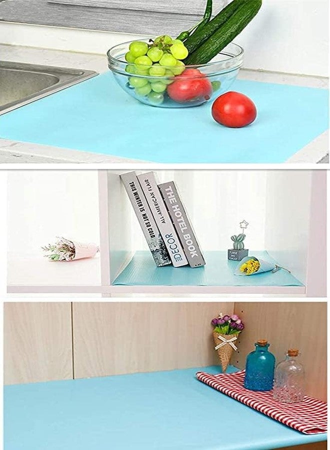 Mopak Decor موباك ديكور متعدد الأغراض، مصنوع من مادة إيفا فائقة القوة، كلاسيكي مانع للانزلاق، مناسب للحمامات والمطابخ وأدراج الخزائن والأرفف، لفة أليرا، لفائف ورقية للمطبخ، مقاس سجادة الطاولة - 45 سم × 150 سم، 1.5 متر (أزرق سماوي) - Image 4