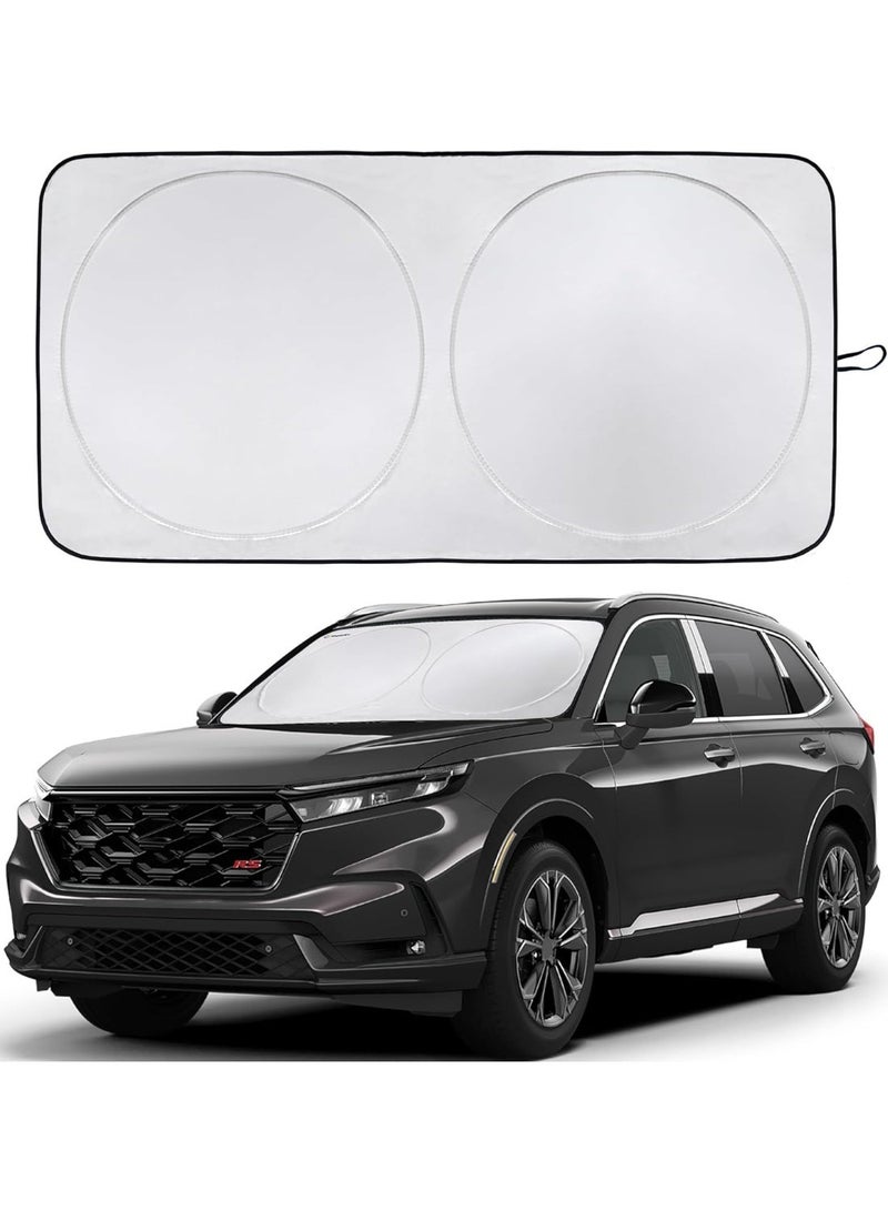 مظلة واقية من الشمس للزجاج الأمامي للسيارة، قابلة للطي، عاكسة للأشعة فوق البنفسجية، حماية من الأشعة فوق البنفسجية بنسبة 99%، مقاس 150×70 سم، مناسبة لسيارات السيدان والشاحنات الصغيرة والشاحنات متوسطة الحجم - Image 1