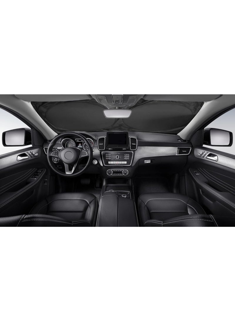 مظلة واقية من الشمس للزجاج الأمامي للسيارة، قابلة للطي، عاكسة للأشعة فوق البنفسجية، حماية من الأشعة فوق البنفسجية بنسبة 99%، مقاس 150×70 سم، مناسبة لسيارات السيدان والشاحنات الصغيرة والشاحنات متوسطة الحجم - Image 2