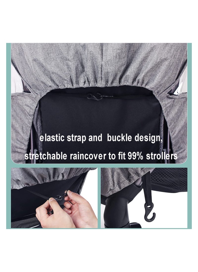 SYOSI Stroller Rain Cover Universal Weather Shield for Pushchair Stroller Buggy Pram Pushchair Rain Cover with Zip Rain Cover for Pram Baby Travel Weather Shield Fit Most Strollers  - Image 3
