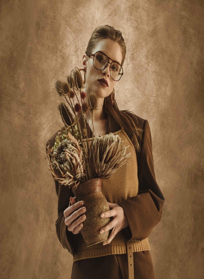 Haboke Abstract Dark Brown 8x10ft Professional Photography Backdrop for Adult Portrait Photo Props Booth Background Photoshoot Studio with Thick Ployester Fabric Roller Pocket on Top - Image 3