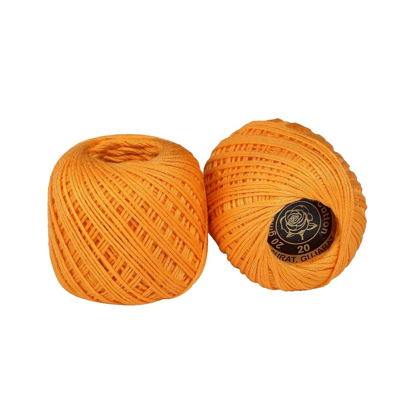 CORIOX Crochet Thread Set Of 10 Ball Crochet Cotton Thread Yarn For Knitting And Craft Making. Size 55 To 60 Mtr Approx (Caldium Yellow) - 200 Gram - Image 3