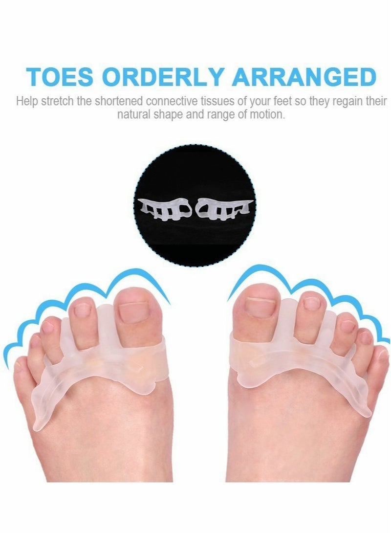 Gel Silicone Toe Separators for Hammer Toe and Bunion Pain Relief, Universal Size Spacers for Day and Night Use, Ideal for Men and Women - Image 1