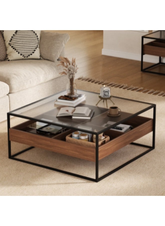 Baytonia Sosal Coffee Table 100 cm - Brown and Black - Image 1