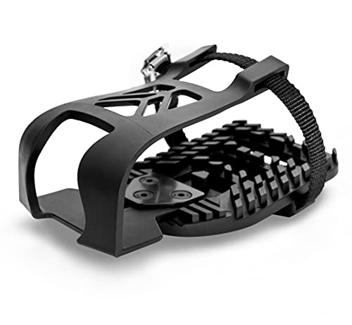 Boerte Peloton Bike & Peloton Bike+ Pedals Compatible Toe Cage Adapters - Convert Look Delta Pedals on Indoor Exercise Bike to Toe Cages and Straps - Ride with Regular Shoes - Image 1
