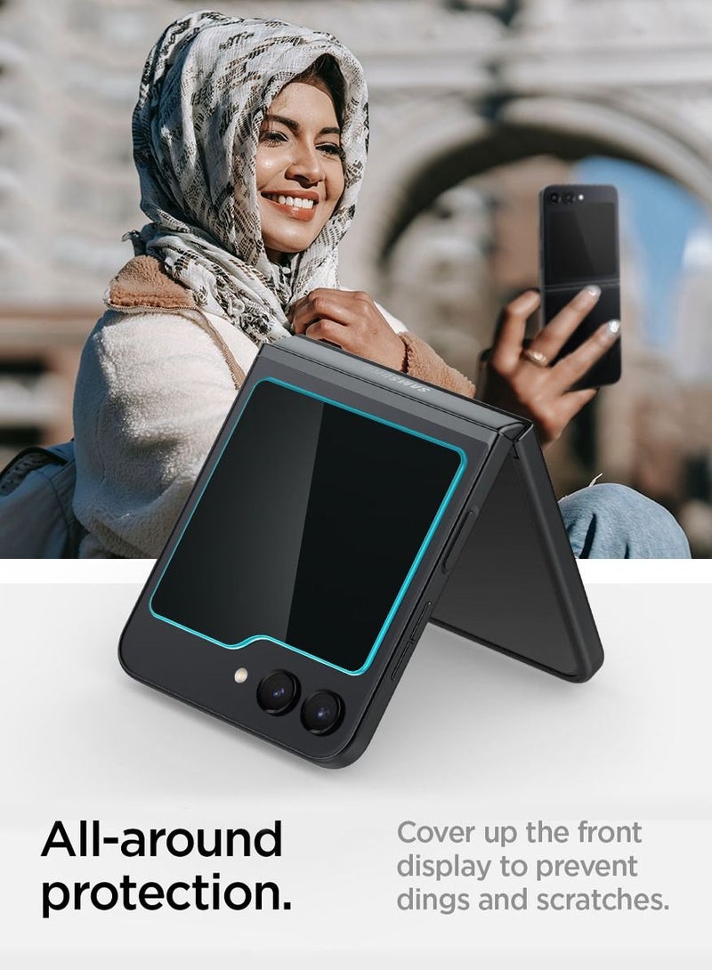 Spigen Glastr Ez Fit Samsung Galaxy Flip 5 Screen Protector Tempered Glass for Outer Front Screen - [2 Pack] - Image 2