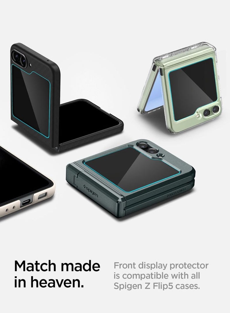 Spigen Glastr Ez Fit Samsung Galaxy Flip 5 Screen Protector Tempered Glass for Outer Front Screen - [2 Pack] - Image 3