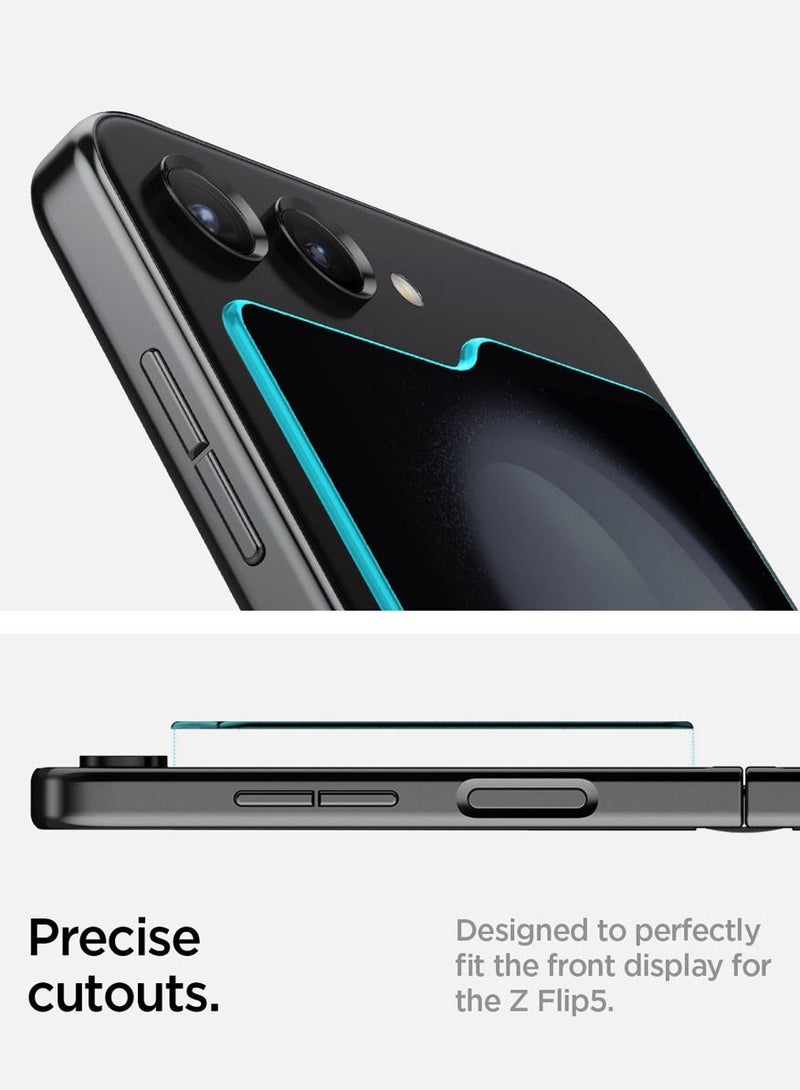 Spigen Glastr Ez Fit Samsung Galaxy Flip 5 Screen Protector Tempered Glass for Outer Front Screen - [2 Pack] - Image 4