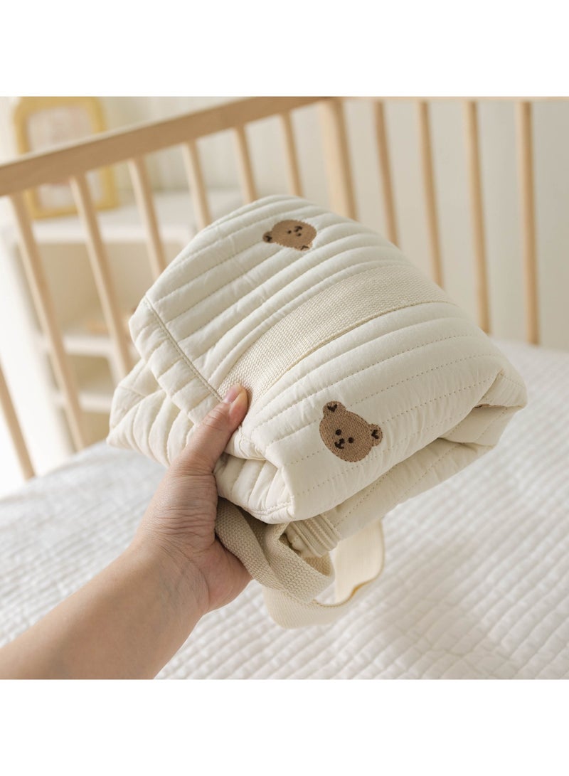 Spacious Embroidered Parent Bag With Animal Print Durable Nylon Perfect For Diapers Essentials  - Image 4