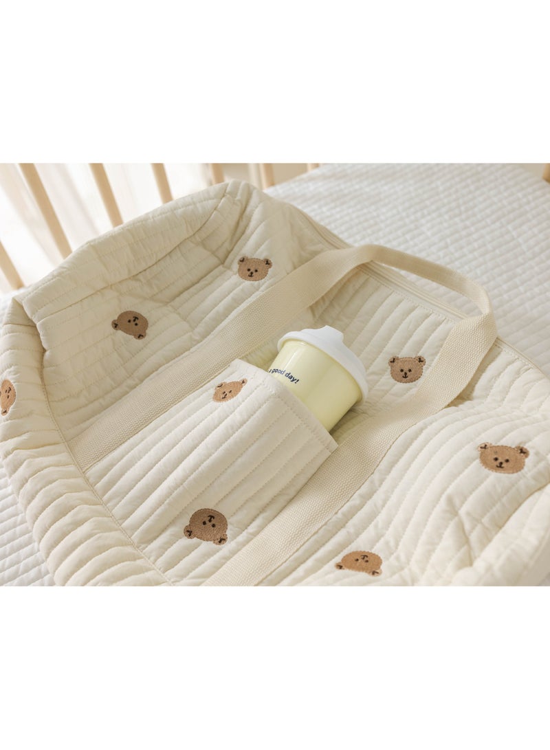 Spacious Embroidered Parent Bag With Animal Print Durable Nylon Perfect For Diapers Essentials  - Image 5