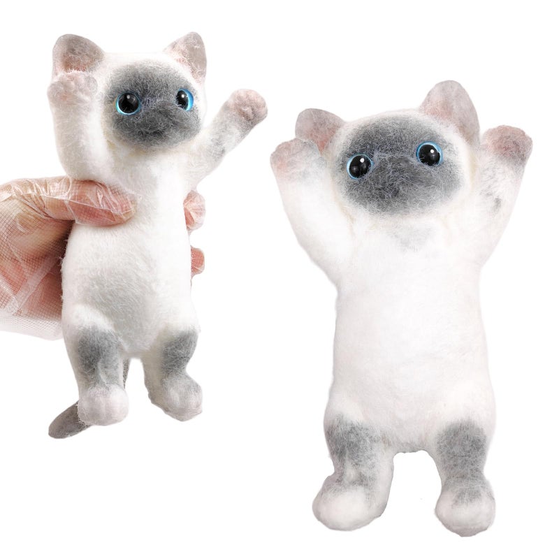 YVBBHE Big Hand Painted Cat Squishy ToysLarge Cute Ultra Soft Kitty Squeeze Fidget Toys for Stress Relief Kawaii Squishies Sticky Animal Toys for Adults KidsDecompression Sensory Balls Toys for Autism - Image 3