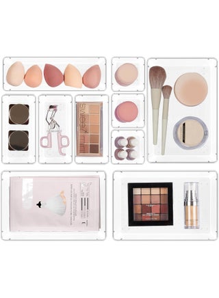 10 Piece Makeup Drawer Organizer Box Set, 4 Sizes Makeup Organizer Trays, Clear Acrylic Storage Containers for Cosmetics, Toiletries, Jewelry + Double Face - pzsku/ZB68CFC2D506DE3528CD8Z/45/1751549069/adb5023e-5d8c-4b98-a654-0e80f15a382b