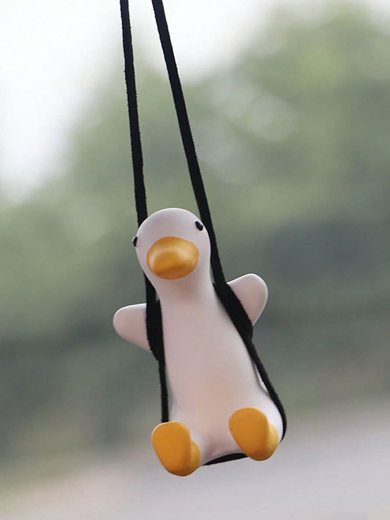 زينه سيارة بتصميم بطة معلقة لطيفة للمرآة الأمامية لإضافة لمسة مرحة وجميلة - Image 2