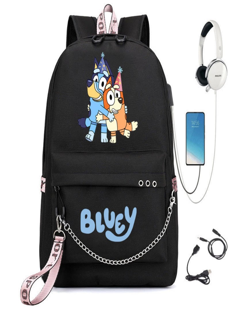 Bluey Children Bag Sackpack Backpack Laptop Sports Bags Fashion for  Kids