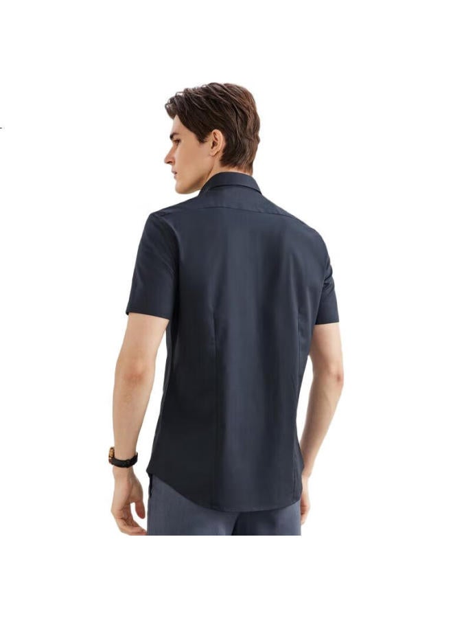 G2000 Men'S Slim Fit Short Sleeve Shirt In Twill Cotton Blend 41131962G2 Navy Blue 09 - Image 1