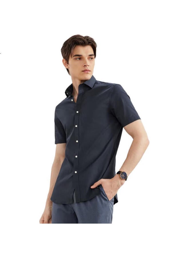 G2000 Men'S Slim Fit Short Sleeve Shirt In Twill Cotton Blend 41131962G2 Navy Blue 09 - Image 2