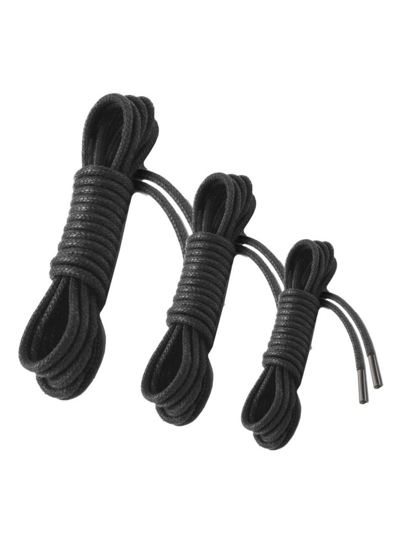 3 أزواج من رباط الحذاء المشمع المستدير للأحذية الجلدية - Image 2