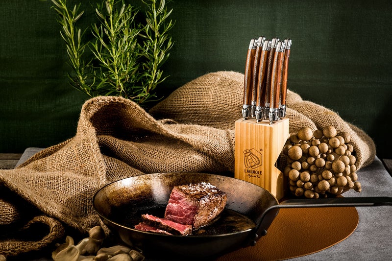Laguiole Style de Vie Laguiole Style de Vie Premium Line Steak Knife 1.8 mm Thick 6 Pieces Wood Colour  - Image 5