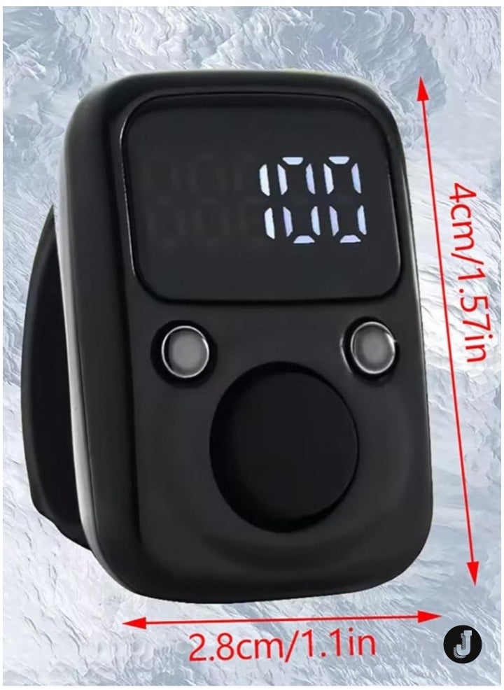 JAJEEK "NEW Electric Finger Counter with LED Display – Digital Dhikr Tasbih Ring, Glow in the Dark, Accurate Counting Device with Replaceable Battery (Red)" - Image 2