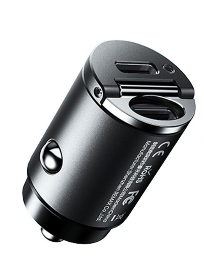 REMAX - Car charger Remax RCC350 Tanya PRO MAX Series USB+Type-C PD+QC FC 45W Blak - Image 1