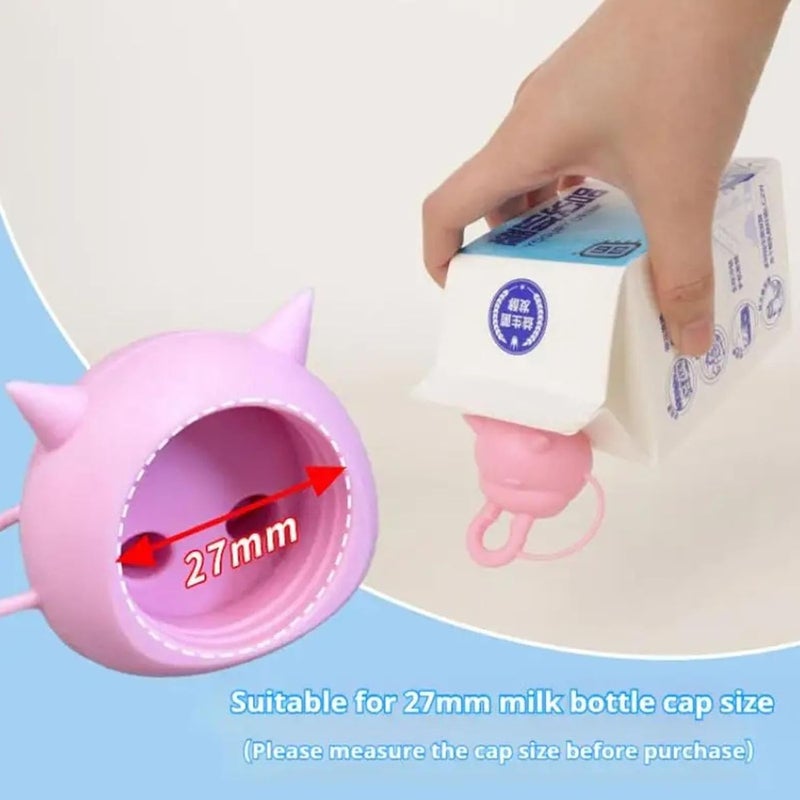 Silicone Cow Head Milk Cardboard Lid for Easy Pouring of Diverter Dispenser Covers Novelty Proof Bottle Lid Silicone Cow Head Milk Carton Caps - Image 4