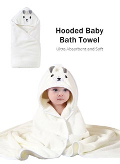 WooFree Hooded Baby Towel with Bear Ears Ultra Absorbent and Soft Washcloth  - Image 1