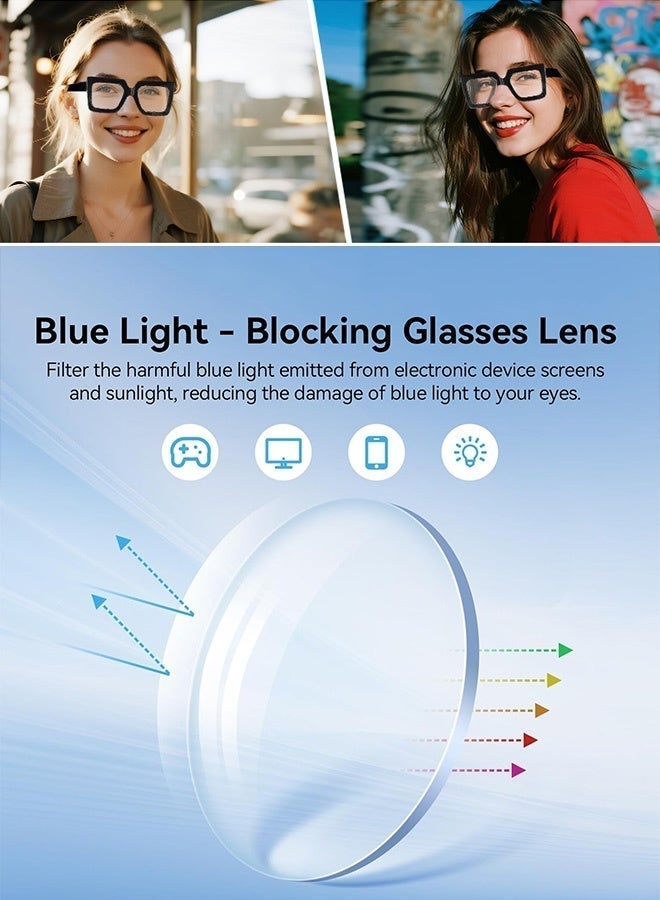 CIKJUK Blue Light Blocking Glasses for Men and Women Oversized Anti Radiation Blue Light Blocking Glasses for Gaming Computer Reading Eye Glasses Square Eyeglasses Big Frame Eyeglass Clear Lens Eyewear Black - Image 2