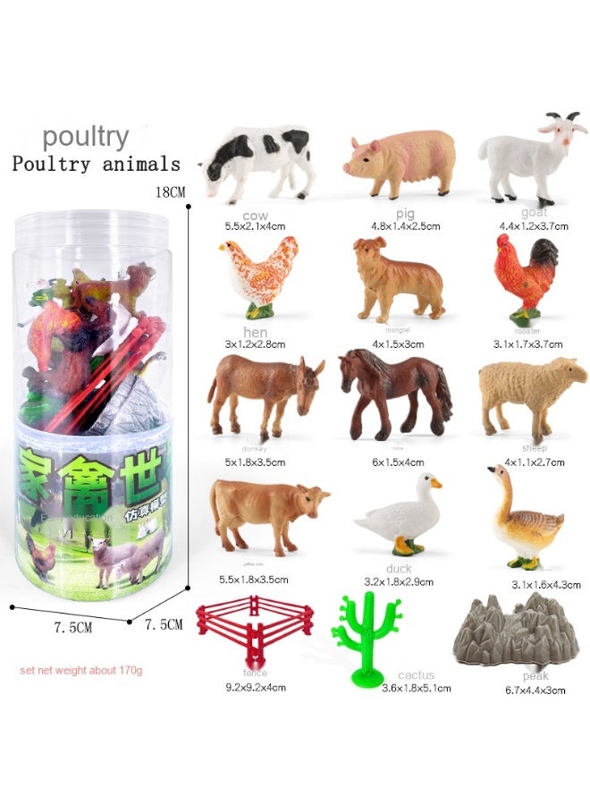 NIBEMINENT Dinosaur Animal Ocean Model Realistic Wild Simulation Supermarket Round Bucket Set