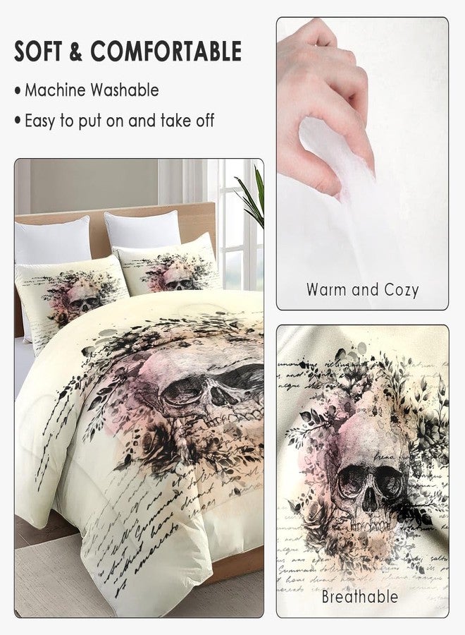 WeCozy طقم لحاف WeCozy بحجم كينج مع غطاءين للوسائد، طقم مفروشات روك جوث مكون من 3 قطع للبالغين، طقم لحاف ناعم بتصميم ريترو جوثي لتزيين غرفة النوم - Image 5