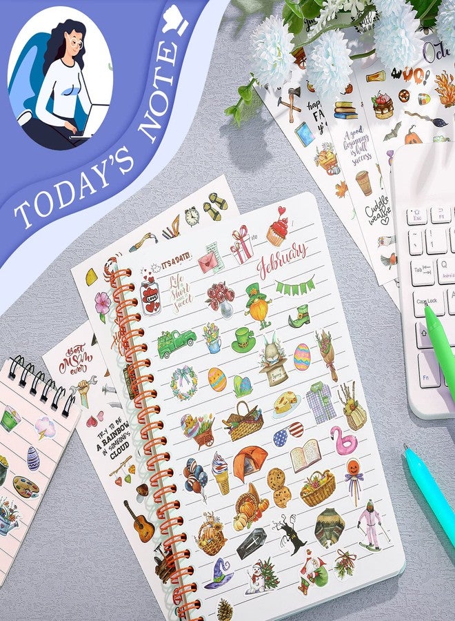 Perthlin 24 Sheets 1000+ Planner Stickers New Monthly Daily Planners Vintage Seasonal Happy Scrapbook Supplies Calendar Journaling Stickers Gifts - Image 3
