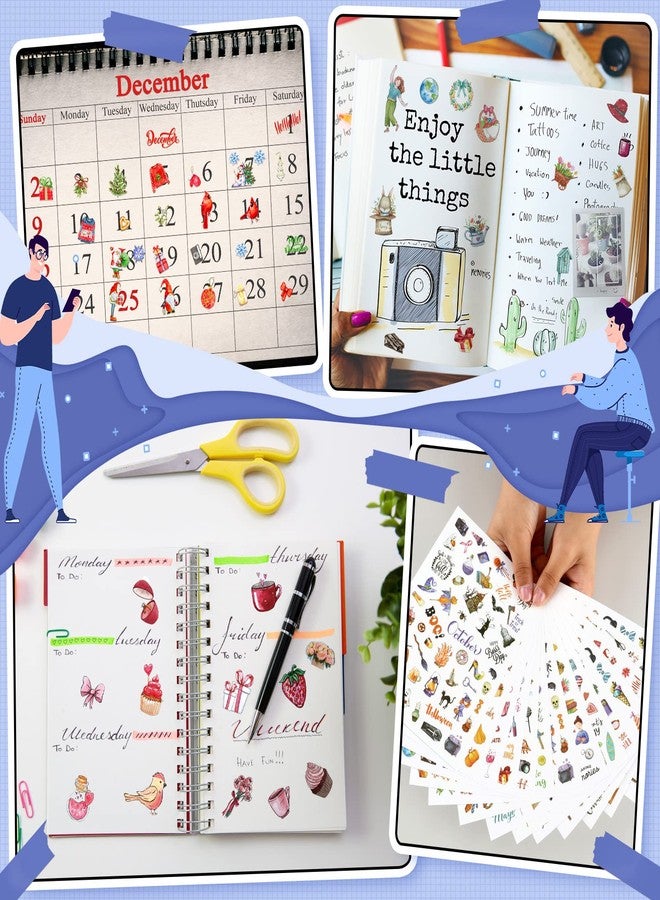 Perthlin 24 Sheets 1000+ Planner Stickers New Monthly Daily Planners Vintage Seasonal Happy Scrapbook Supplies Calendar Journaling Stickers Gifts - Image 4