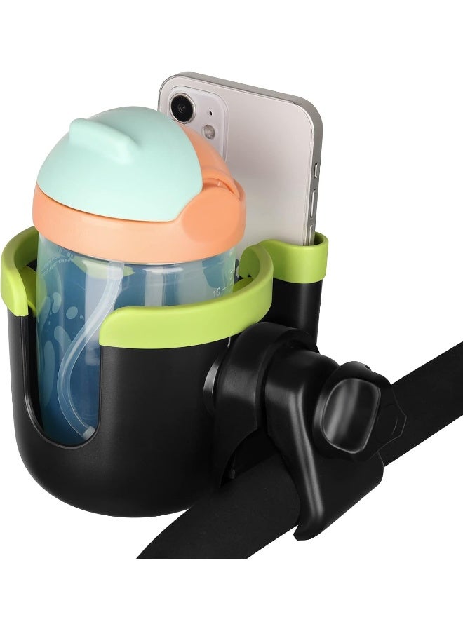 accmor حامل أكواب عربة الأطفال من أكمور مع حامل الهاتف، حامل أكواب للدراجات، حامل أكواب عالمي لعربات Uppababy Nuna Doona، حامل أكواب وهاتف 2 في 1 لعربة الأطفال، الدراجة، الكرسي المتحرك، المشاية، السكوتر - Image 2