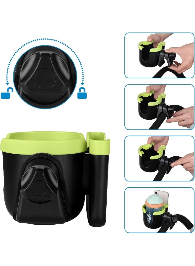 accmor حامل أكواب عربة الأطفال من أكمور مع حامل الهاتف، حامل أكواب للدراجات، حامل أكواب عالمي لعربات Uppababy Nuna Doona، حامل أكواب وهاتف 2 في 1 لعربة الأطفال، الدراجة، الكرسي المتحرك، المشاية، السكوتر - Image 5