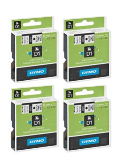 Dymo DYMO 45013 D1 Tape Cartridge for Dymo Label Makers, Created Specifically for Your LabelManager and LabelWriter Duo Label Makers, 1/2-inch x 23 Feet, Black on White, Pack of 4  - Image 2