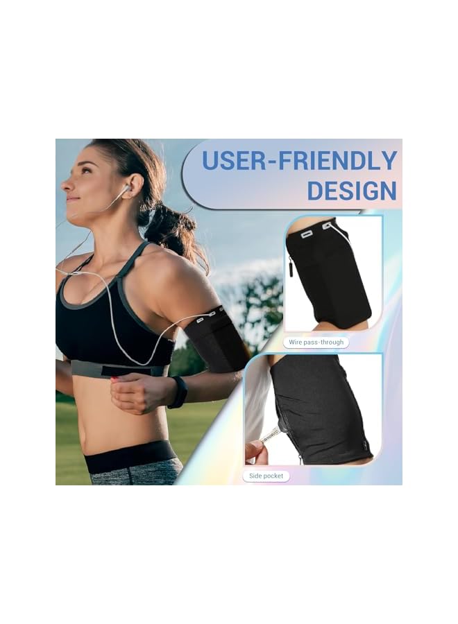 Green Tiger 2 Pack Running Armband,Sleeve Universal Sports, Armband Cell Phone Holder, Armband for Exercise Workout, Compatible with iPhone 15/14/13/Plus/Pro Samsung Galaxy All Phones,black blue - Image 3