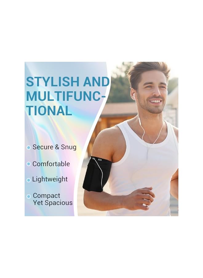 Green Tiger 2 Pack Running Armband,Sleeve Universal Sports, Armband Cell Phone Holder, Armband for Exercise Workout, Compatible with iPhone 15/14/13/Plus/Pro Samsung Galaxy All Phones,black blue - Image 2